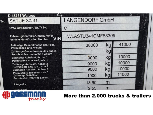 Langendorf SATUE 30/31, Radmulden, Baggerbett, hydr. 