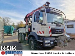 MAN TGM 13.290 4x4 BL, Pfanzelt Seilwinde, Heckkran 